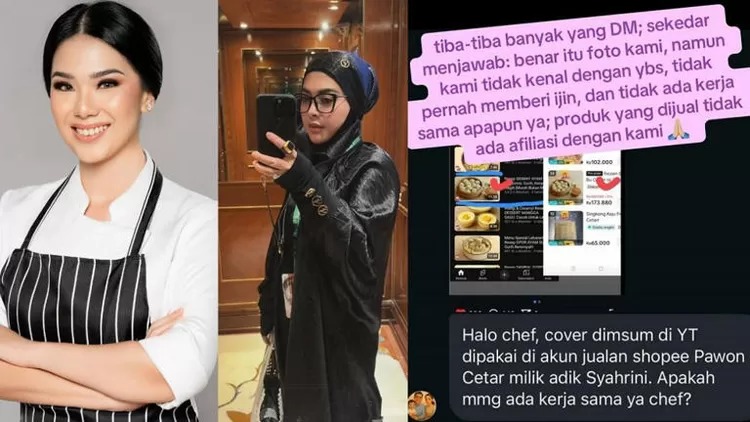 Restoran Pawon Ibu Cetar milik keluarga Syahrini dituding menggunakan foto siomay milik Chef Devina Hermawan tanpa izin. (Instagram@devinahermawan, @syh55)